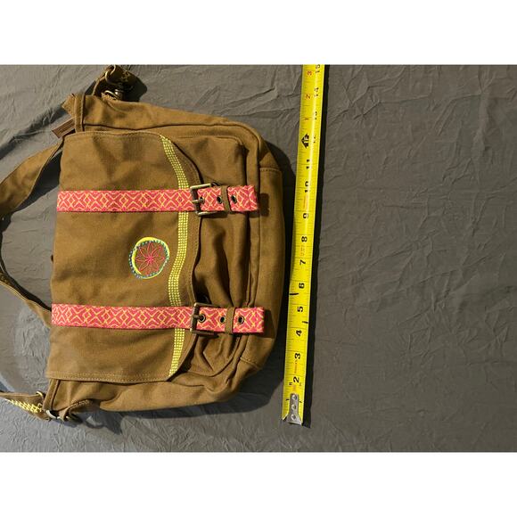 American Girl Messenger Bag Tan Pink Straps Crossbody Adjustable Girls Tote - Picture 5 of 6